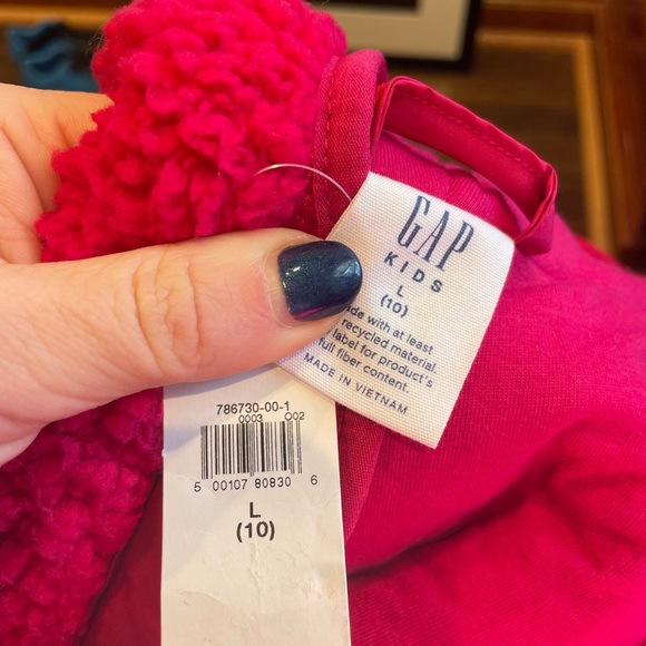 NWT Gap kids magenta Sherpa jacket size large (10) - Picture 5 of 6